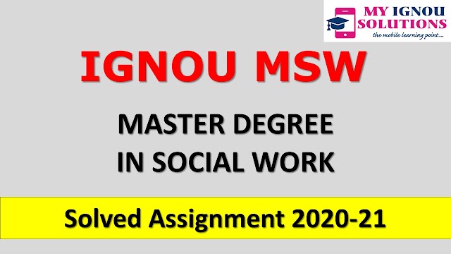 MSW Solved Assignment 2020-21