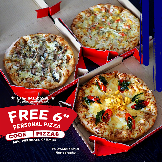 US PIZZA Offers FREE 6" Personal Pizza With PROMO CODE "PIZZA6"