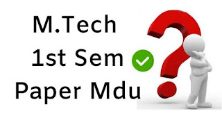 MTech 1st Sem Question Papers 2018