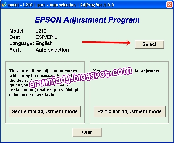 Epson l210 resetter adjustment program free download