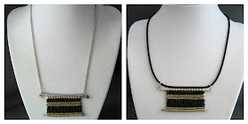 Micro macrame pendant on chain and same pendant on rubber cord