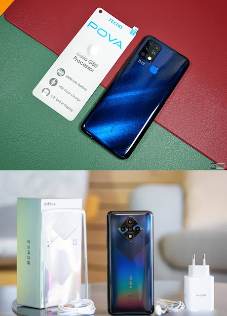 Comparison of Tecno Pova & Infinix Zero 8 (Specs and Prices) Cameroon and Nigeria.