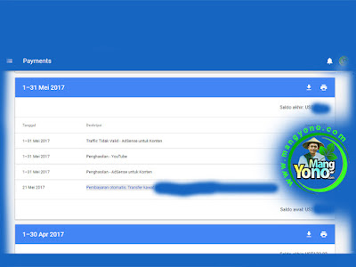 Pembayaran Google Adsense Bulan Mei 2017