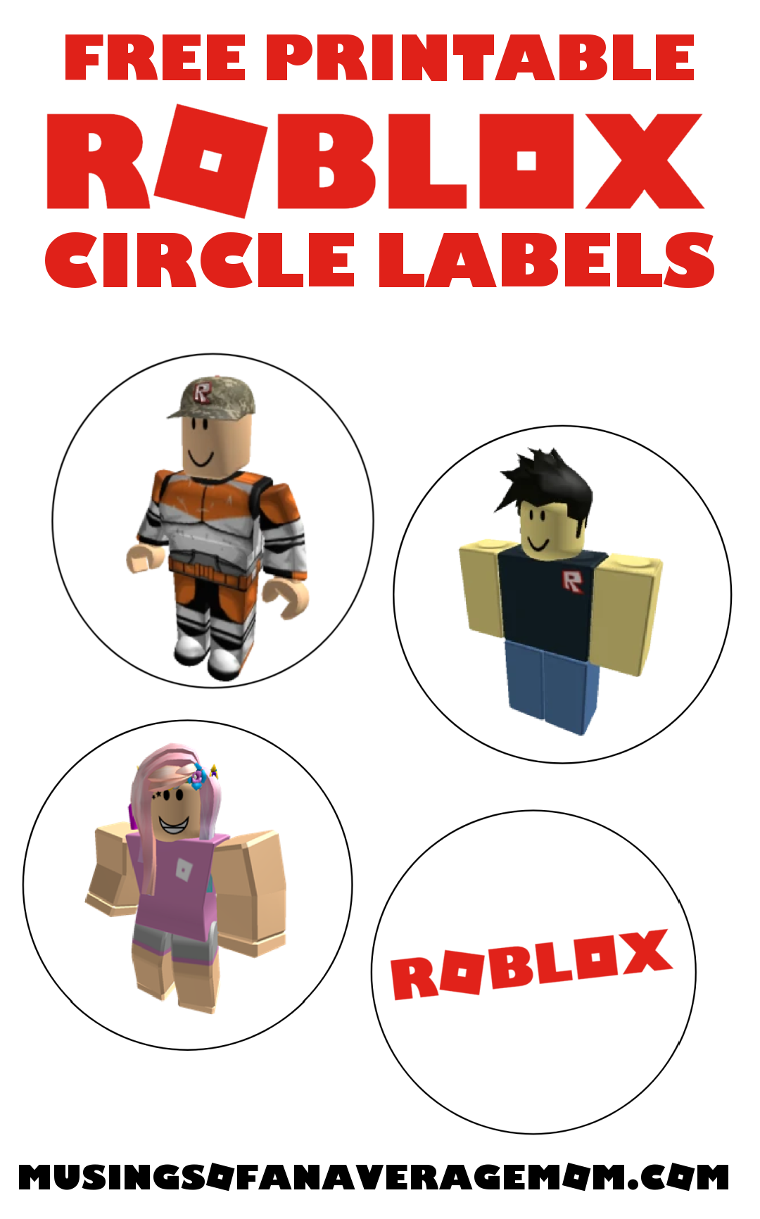 Musings Of An Average Mom Free Roblox Cupcake Toppers - free printable roblox images