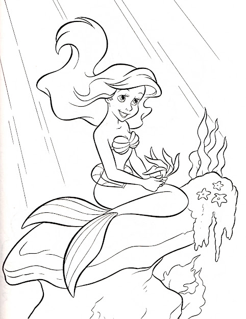 Walt Disney Coloring Page Of Princess Ariel From The Little Mermaid Hd  Wallpaper And Background Photos Of Walt Disney Coloring Pages  Princess  Ariel For 