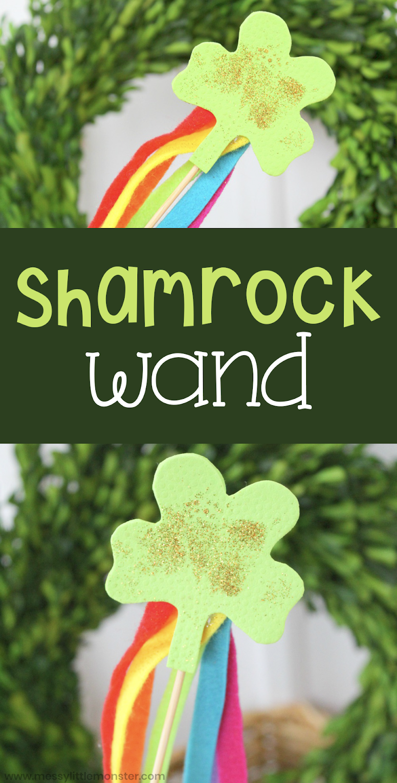 This shamrock wand is such a fun St Patrick's Day craft for kids. Toddlers and preschoolers will love making and playing with this easy shamrock craft.