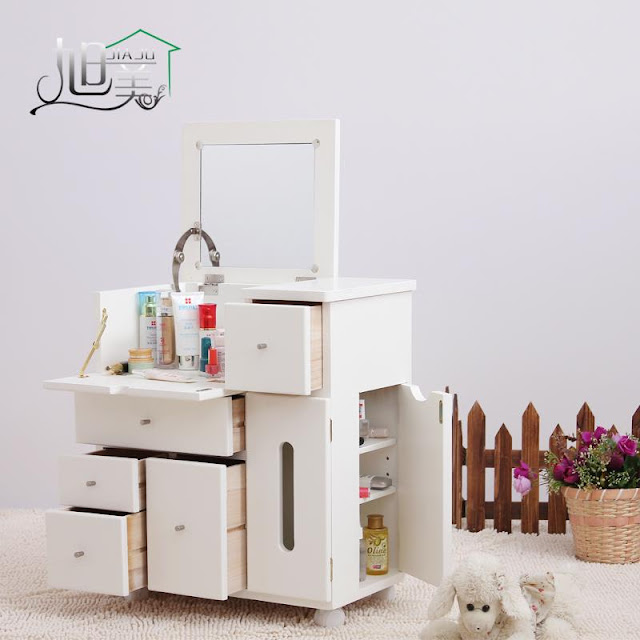  function very small dressing table with plenty of drawers and folding mirror 
