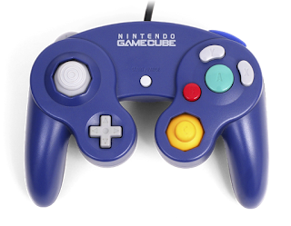 Control azul para jugar en la consola Nintendo GameCube