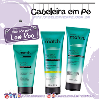 Condicionadores e Máscara Match Respeito Aos Lisos - O Boticário (Low Poo)