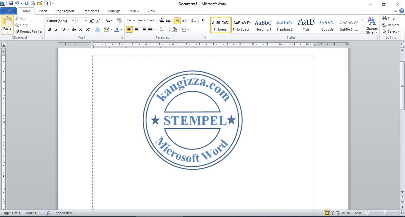 cara membuat stempel sederhana di word 6