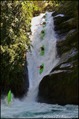 Chris Baer Costa rica water fall kayak green blue water slide rock crazy WhereIsBaer.com Chris Baer