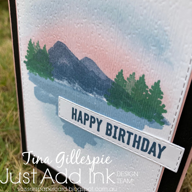 scissorspapercard, Stampin' Up!, Just Add Ink, Waterfront, Snow Front, Itty Bitty Birthdays, Subtle 3DEF, Stitched Rectangles Dies