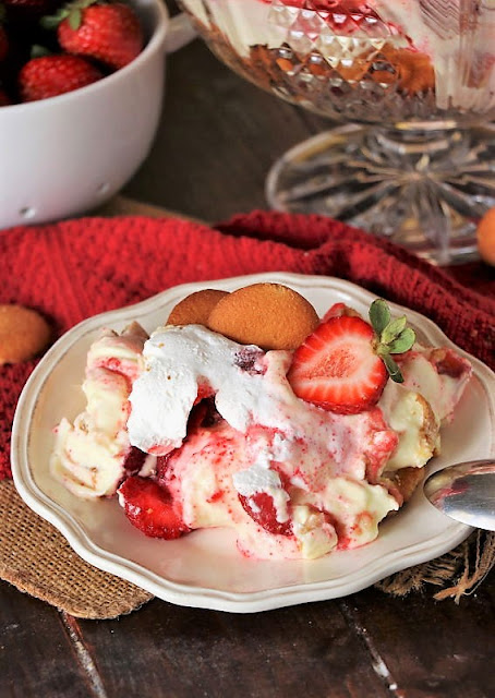 Strawberry Pudding on Dessert Plate Image