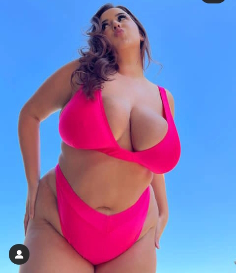 Pamela Alexandra Shows Off Her Chubby Figure In A Pink Bikinis As She Poses