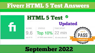 Fiverr HTML 5 Skills Test Answers September 2022 Fiverr HTML 5 Skills Test Answers September 2022