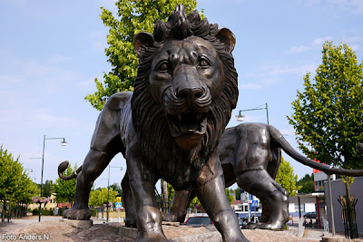 örkelljunga, lejon, lejonstaty, lion, statue of lion