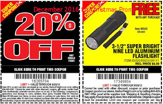 Harbor Freight coupons for december 2016