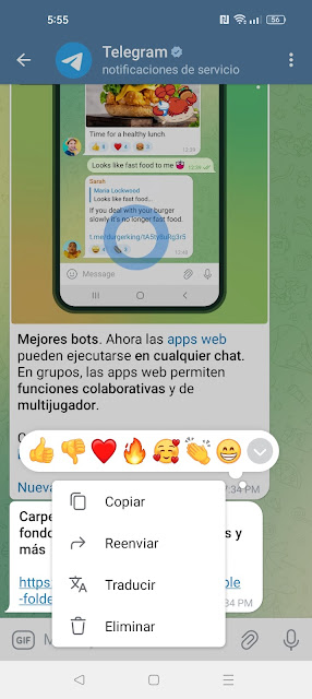 Traducir mensaje en Telegram