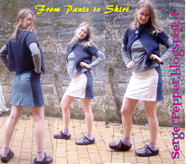 skirt from pants refashion tutorial