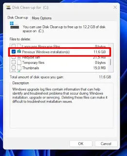 Menghapus Windows Old di Windows 11 Melalui Disk Cleanup