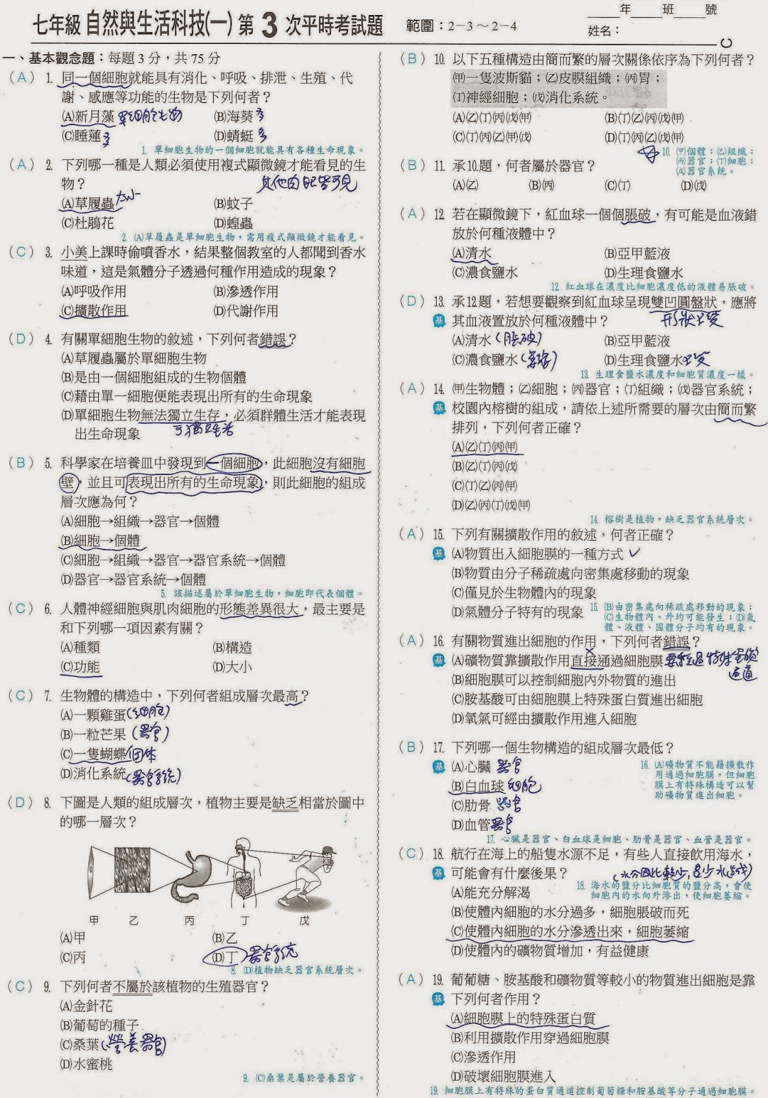 生物與健康 生物2 3 2 4檢討