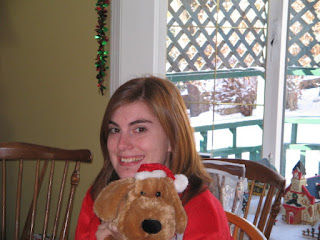 rebecca loves the new puppy