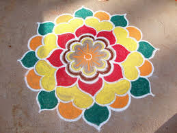 Indian rangoli is an unique art work which is practised throughout India. All houses are adorned with these beautiful rangoli designs,