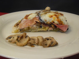Mousaka de jamón York y champiñones sin lactosa.