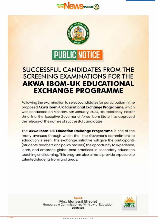 31 A’Ibom Students set for UK education.