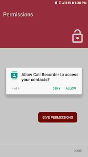 automatic call recorder pro permissions