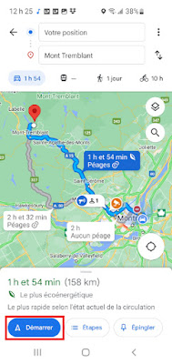 Google Maps - Voiture | Itinéraire détaillé