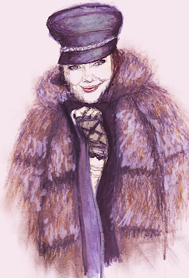 fashion illustration of Jane Aldridge by Liz Blair