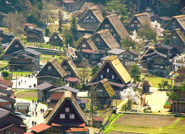 Pemandangan Desa Tradisional Jepang