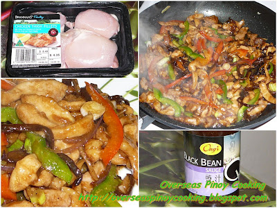 Chicken Stirfry with Black Fungus in Black Bean Sauce - Cooking Procedure