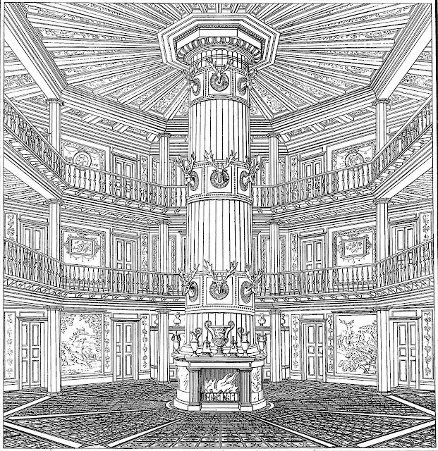 a massive fireplace 1700s? an illustration