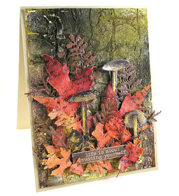 Sizzix Fall Foliage Stampers Anonymous Tiny Toadstools Stampers Anonymous Layering Stencil Decayed For The Funkie Junkie Boutique