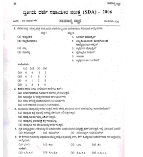 SDA Question Paper 2006 | SDA 2006 Question Paper | SDA ಪ್ರಶ್ನೆ ಪತ್ರಿಕೆ 2006