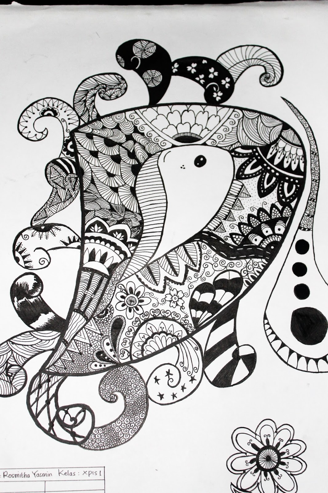 GANESHA Art MOTIF  GARIS HURUF DoodlE 