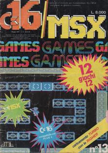 C16/MSX Games 13 - Maggio 1987 | PDF HQ | Mensile | Videogiochi | Commodore
Forse una delle poche riviste riviste in Italia a dedicarsi attivamente al supporto del Commodore 16 e del Plus 4; conteneva un mix fra giochi commerciali, oppurtunamente modificati, e programmi originali creati da autori italiani e stranieri.