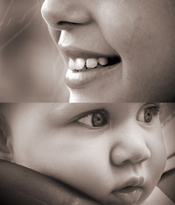 Photo of profiles of child and adult faces