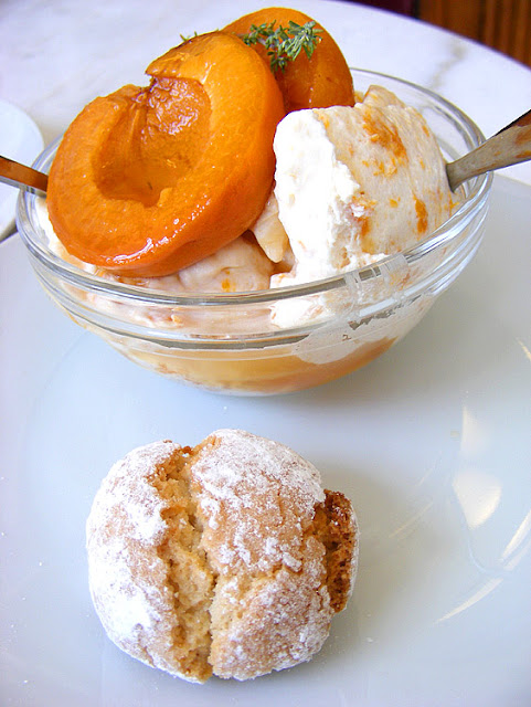 Roasted apricots and cream, Restaurant L'Image 37, Indre et Loire, France. Photo by Loire Valley Time Travel.