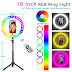 SKY BUYER 8 Inch RGB Selfie Ring Light [16 RGB Colors/Promise Dimming] with Tripod Stand |Remote Control & Phone Holder & 360° Rotatable Gimbal Photography Dimmable Studio Lighting for Live Streaming