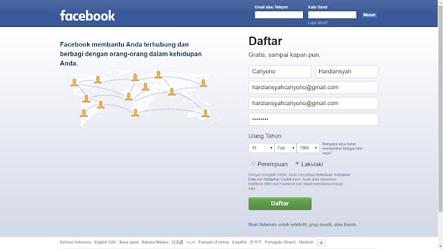 Cara Daftar Facebook Baru