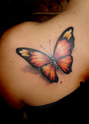 Tattoo Design (butterfly tattoo design shadow flying freedom feminine girl idea beauty wings)