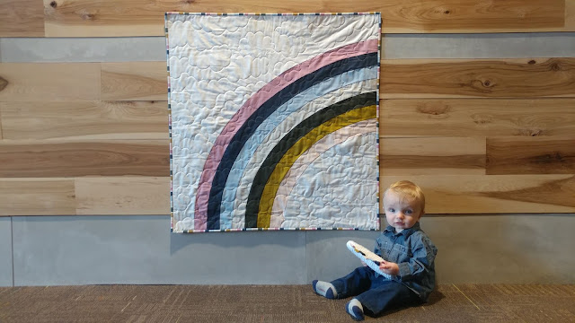 Bundle of Joy rainbow baby quilt by Slice of Pi Quilts