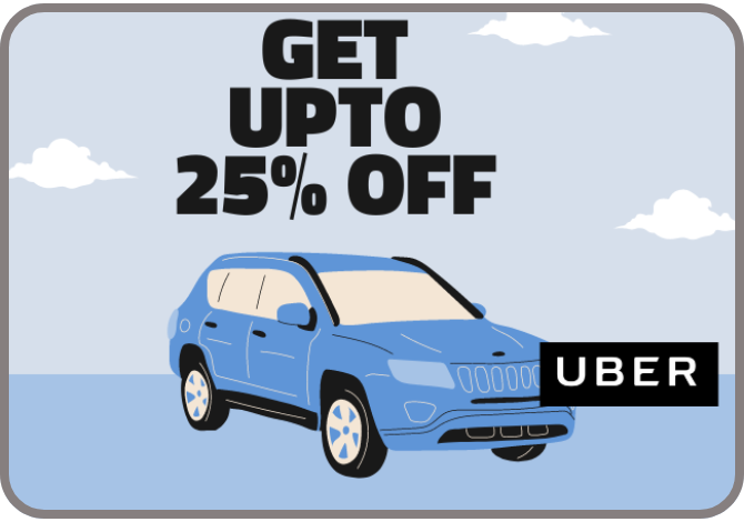 Get 25% off on Uber through Couponbin discount