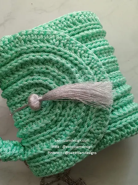 Sac au crochet utilisant cord macramé