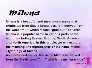 meaning of the name "Milena"