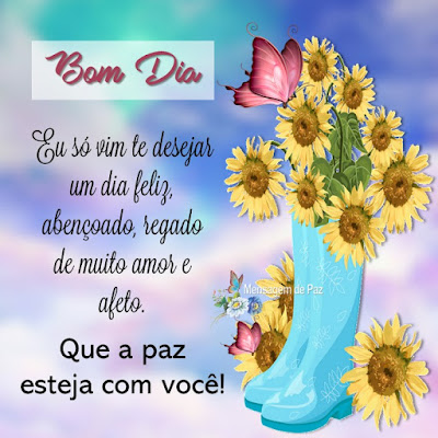 Eu só vim te desejar um dia feliz,   abençoado, regado de muito amor e afeto.  Que a paz esteja com você!  Bom Dia!