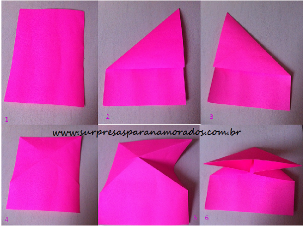 Carta Coração Origami - DIY  Surpresas para Namorados